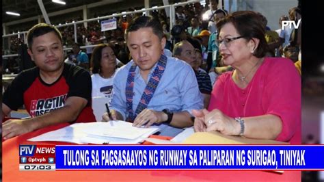 Tulong Sa Pagsasaayos Ng Runway Sa Paliparan Ng Surigao Tiniyak