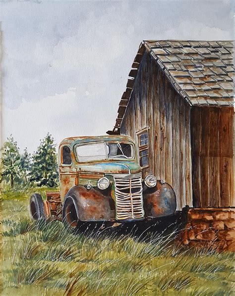 Old farm truck Painting by Virginia Plowman - Pixels