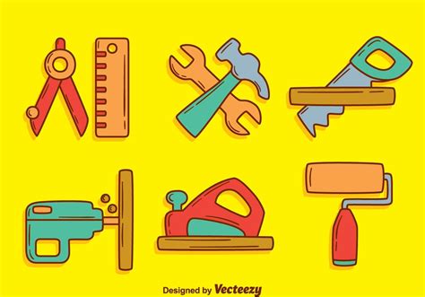 Hand Drawn Bricolage Tool Kit Vector 162659 Vector Art At Vecteezy