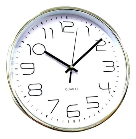 Reloj De Pared Anal Gico Blanco Y Plateado X Cm Mercadolibre