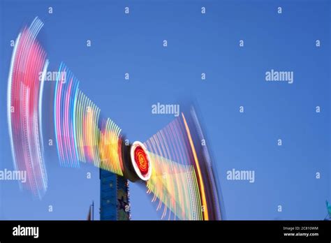 Amusement Park Blurred Effect Abstract Illuminated Background Spinning