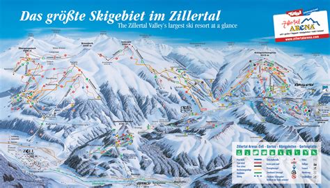 Zillertal Arena ski map, Tirol, Austria, Europe