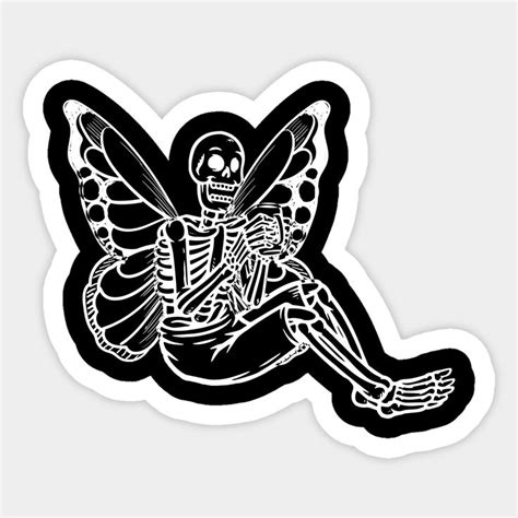 Skeleton Fairy Grunge Aesthetic Gothic Flying Butterfly By Spreadlove