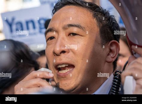 New York City Mayoral Candidate Andrew Yang Greets His Supporters Outside Of The Cbs Television