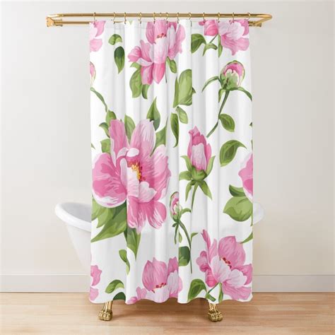 Romantic Peony Love Shower Curtain By Danikavt In 2021 Curtains