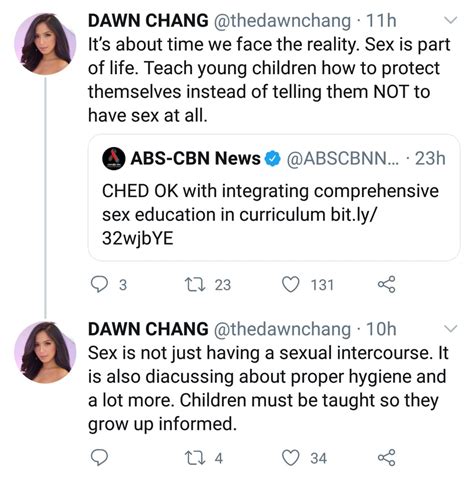 Dawn Chang Sees Merit In Adding Sex Education To Curriculum Sex Is Part Of Life Pep Ph