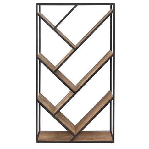 Urban Rustic Oak Wooden Diagonal Bookcase