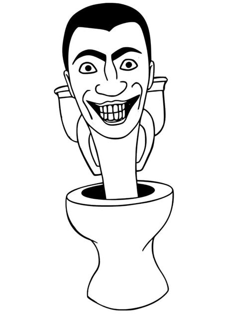 Tô màu Skibidi Toilet Cười Đáng Sợ Trang Tô Màu Cho Bé