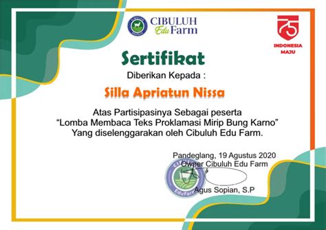 Contoh Sertifikat Lomba Pdf