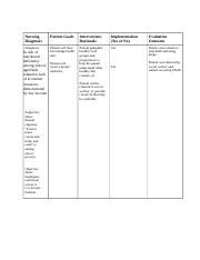 Sentinel City Assignment 1 Docx Nursing Diagnosis Patient Goals