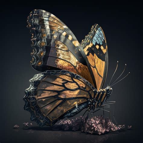 Premium Photo Digital Render Of A Monarch Butterfly Holography