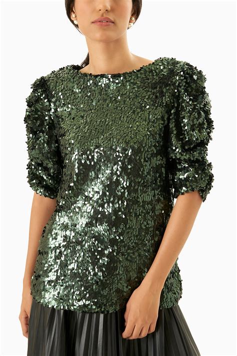 Green Sequin Top