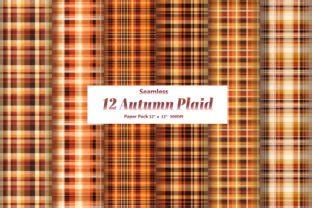 Seamless Autumn Plaid Digital Paper Pack Graphic By DifferPP Creative