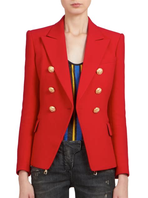 Lyst - Balmain Fitted Blazer in Red