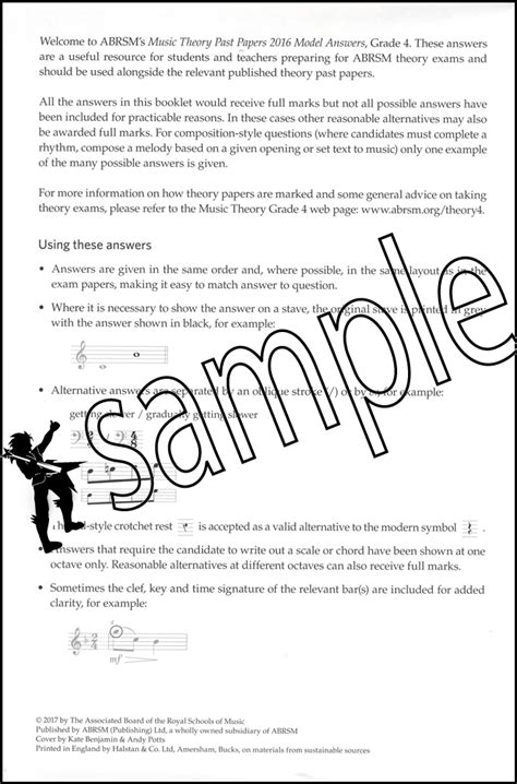 Abrsm Music Theory Past Papers 2016 Model Answers Grade 4 Exams Test