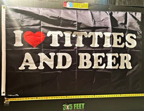 MILF Flag FREE FIRST CLASS SHIP I Love Tits B Busch Bud Claw Beer USA Sign 3x5 EBay