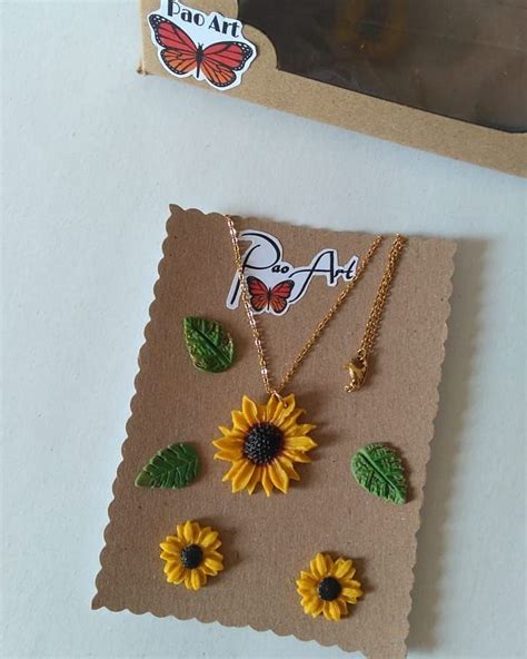 Porcelanicron Apliques On Instagram Cadena Y Aretes Girasol