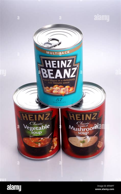 Cans Of Heinz Baked Beans In Tomato Sauce Heinz Classic Vegetable Soup And Heinz Classic Cream