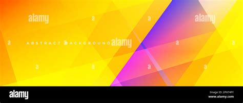 Colorful Abstract Modern Wide Banner With Geometric Shapes Yellow