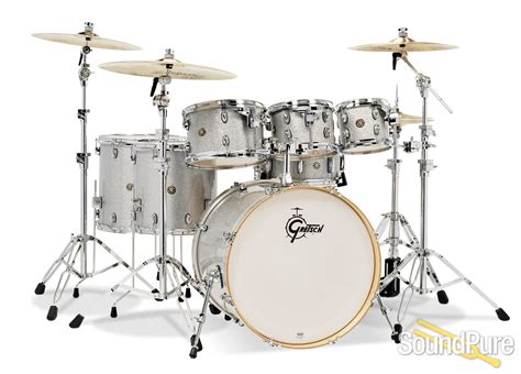 Gretsch 6pc Catalina Maple Drum Set Silver Sparkle