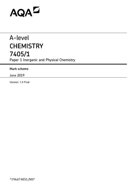 Aqa A Level Chemistry Paper Inorganic And Physical Chemistry Hot Sex Picture