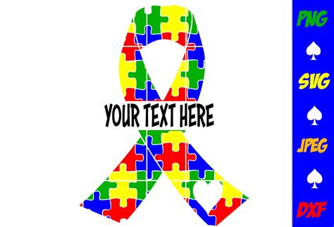 Autism Ribbon Svg File Autism Puzzle Pieces Ribbon Svg Etsy