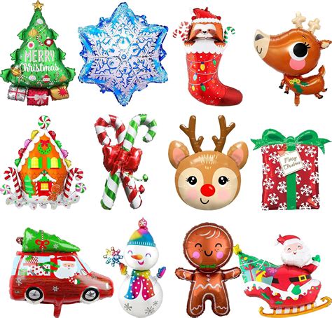 Pcs Christmas Foil Balloons Large Christmas Balloons Christmas Party