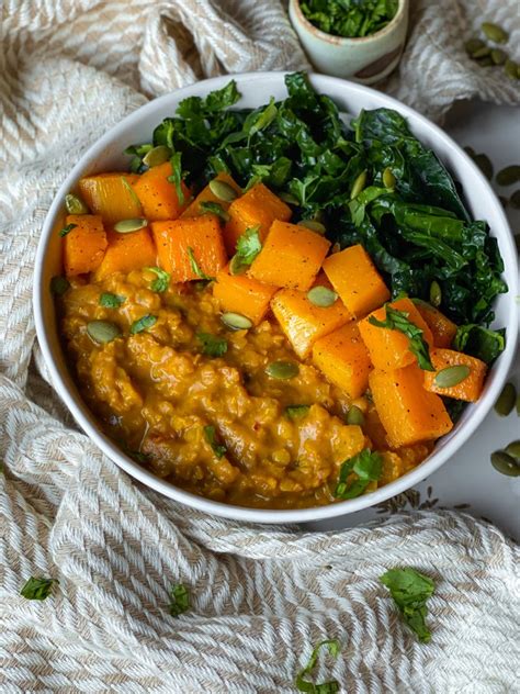 Creamy Lentil Curry With Roasted Butternut Squash Jackfruitful Kitchen