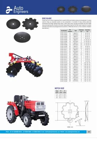 Carbon Steel Inch Harrow Disc Plain And Notched Disc Blade For