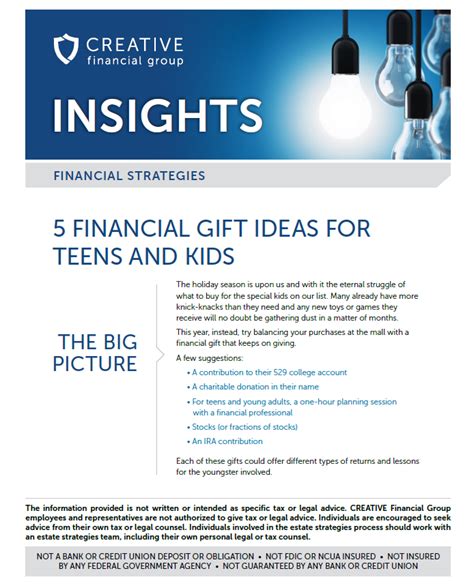 financial gifts creative financial group