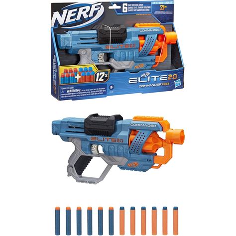 Lança Dardos Nerf Elite 2 0 Commander RD 6 Tambor Giratório Para 6