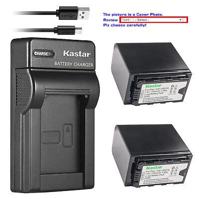 Kastar Battery Slim USB Charger For Panasonic VW VBD78 Panasonic HC