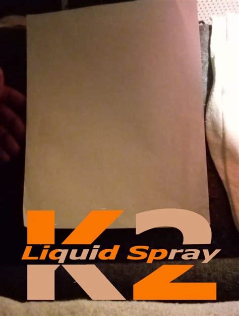 K2 Liquid Spray On Paper