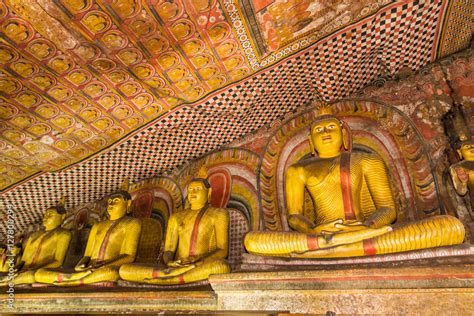 Statues of Buddha, Dambulla Cave Temple, Sri Lanka. Stock Photo | Adobe ...