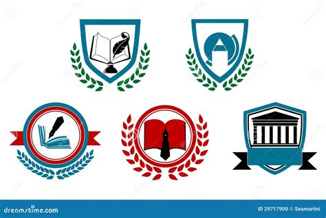 Set of abstract university stock vector. Illustration of literature ...