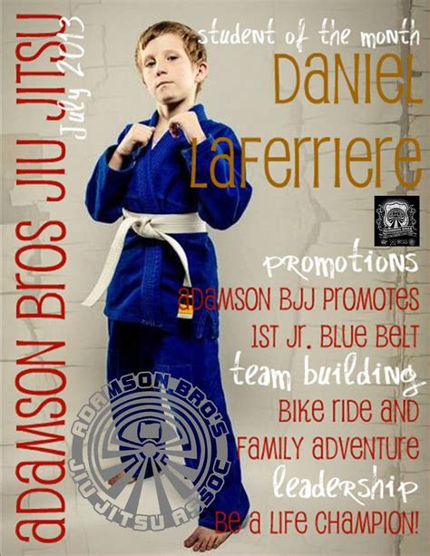 Student Of The Month Adamson Bros Brazilian Jiu Jitsu Seaside BJJ