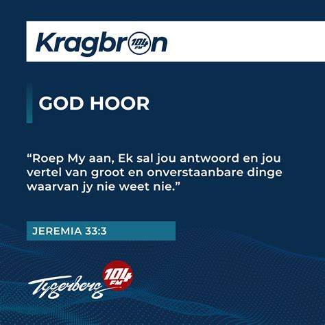 God Hoor Jeremia Tygerberg Fm