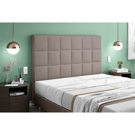 Cabeceira Cama Box Estofada Casal Casal Nairobi Plus Camurca Simbal