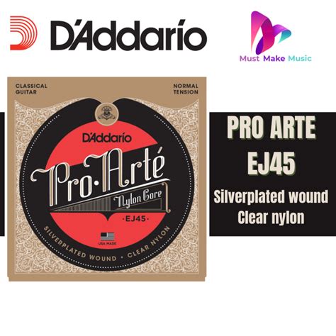 D Addario Ej Pro Arte Nylon Core Clear Nylon Classical Guitar Strings