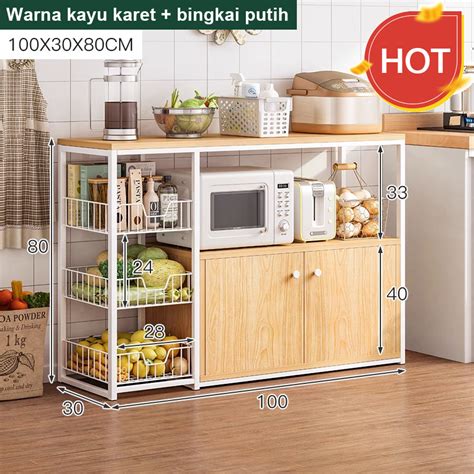 Rak Dapur Susun Minimalis Lemari Dapur Serbaguna Rak Bumbu Rak Oven Rak