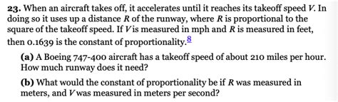 Solved 23. When an aircraft takes off, it accelerates until | Chegg.com