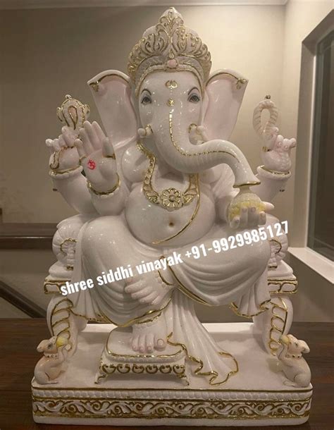 Polished White Marble Ganesha Idol 1 To 6 Feet At Rs 20000 In Jaipur