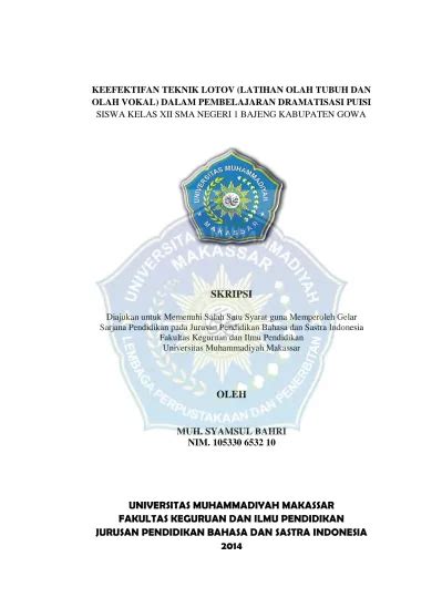 UNIVERSITAS MUHAMMADIYAH MAKASSAR FAKULTAS KEGURUAN DAN ILMU PENDIDIKAN