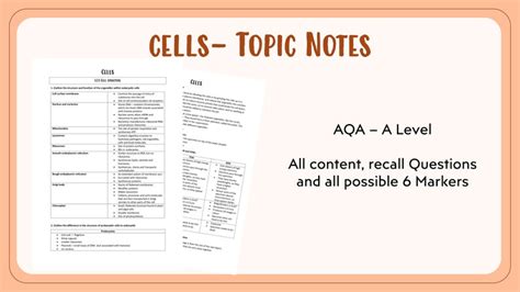 A Level Biology Aqa Topic Full Notes Etsy