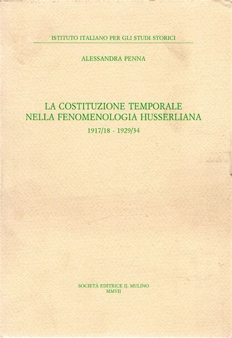 Amazon La Costituzione Temporale Nella Fenomenologia Husserliana