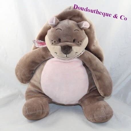 Peluche Cureuil Noukie S Oscarine Et L Ontine Marron Rose Cm