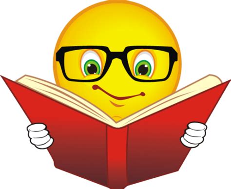 Books And Reading Smiley Face Reading A Book Full Size Png Clipart