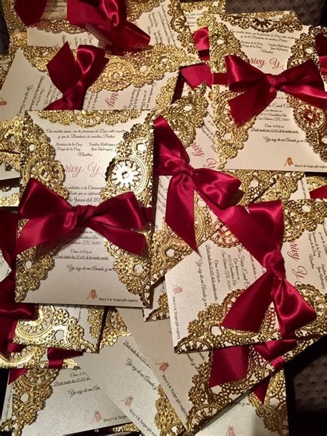 Invitation Wrapped With Gold Paper Doily Submitted By Claudia M