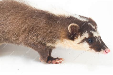 Premium Photo The Javan Ferret Badger On White Background