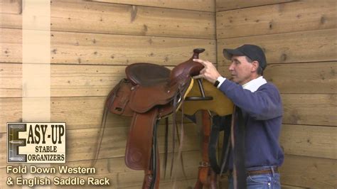 Easy Up Fold Down Western And English Saddle Rack Youtube